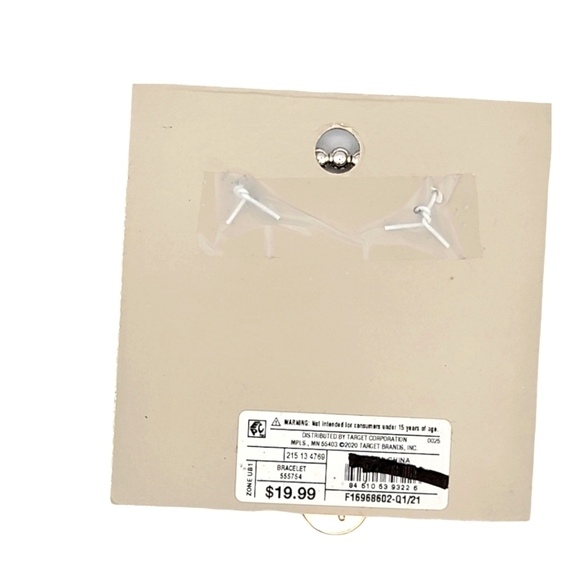 *NWT Family Tree Charm Fine Silver Plated Open Loop Beaded Bracelet - Picture 2 of 3